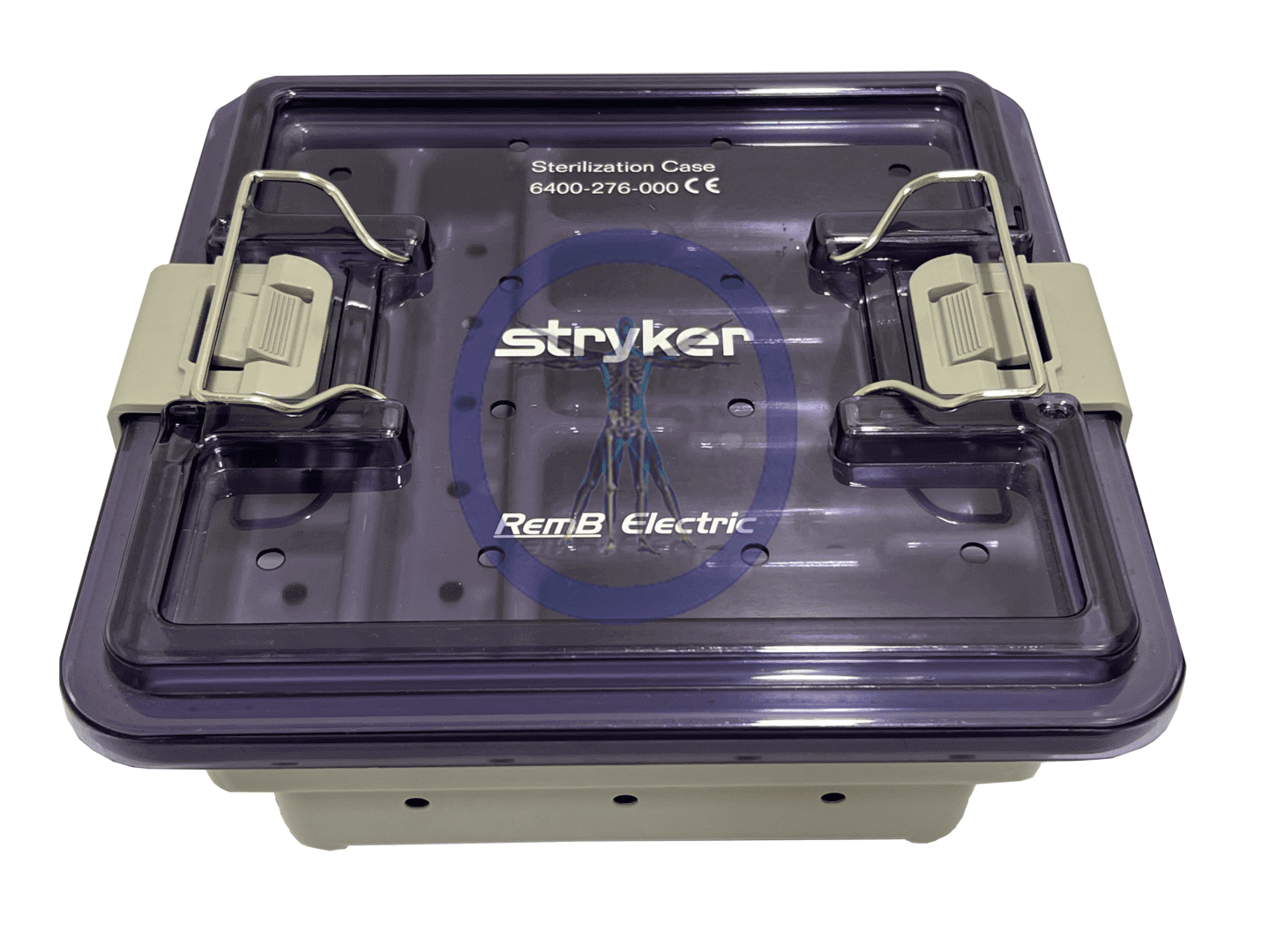 A stryker medical device is shown with the lid open.