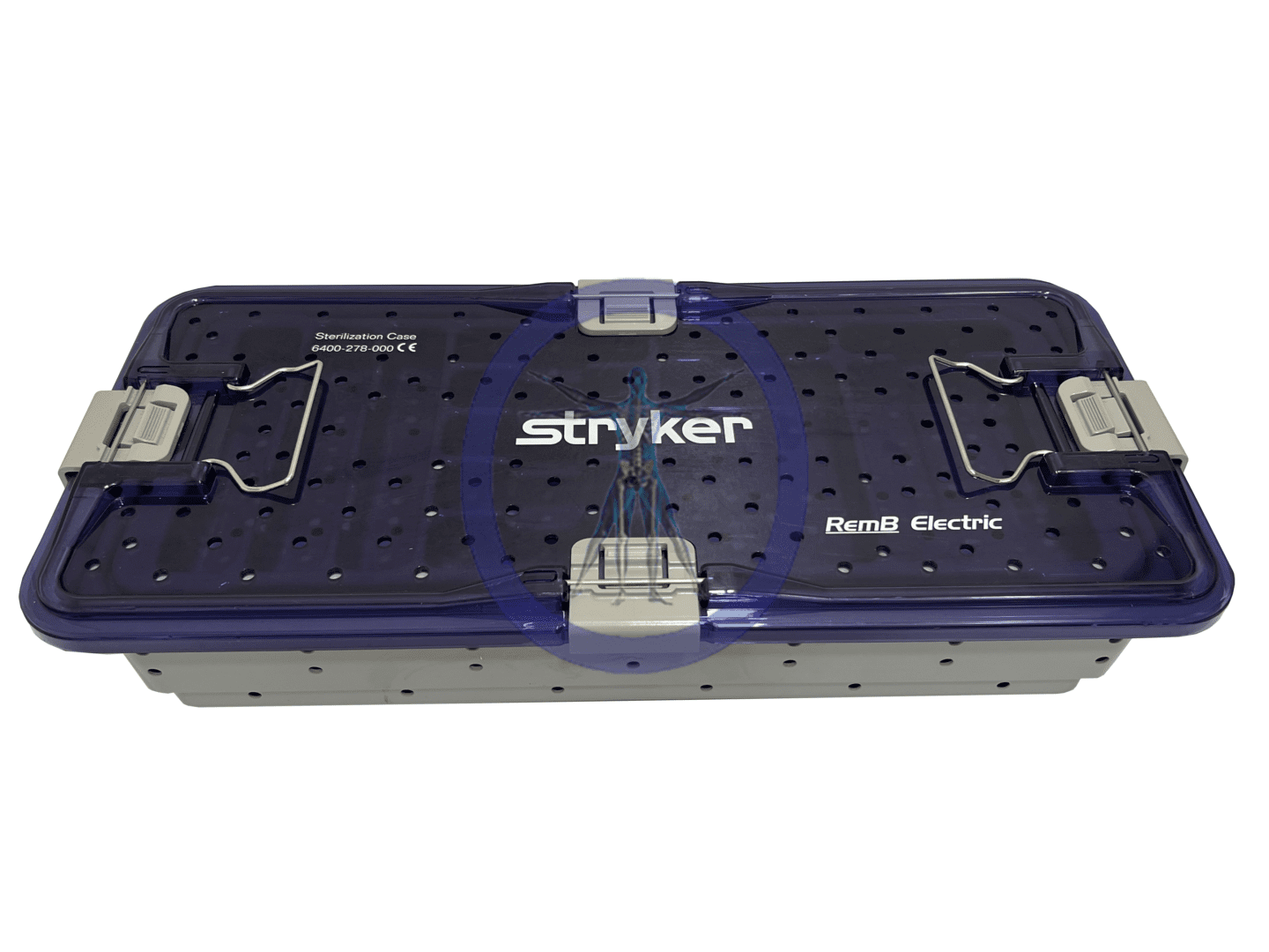 A blue box with a handle and some wires