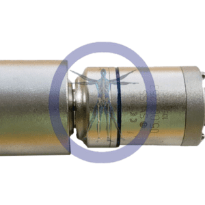 A close up of the side of a metal cylinder