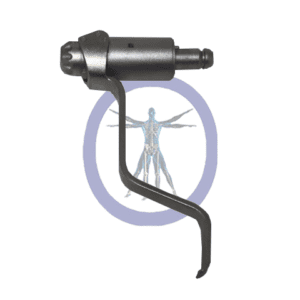 A picture of an arm with the handle extended.