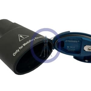 A close up of the side view of a car exhaust tip