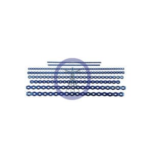 Set of blue surgical chain links.