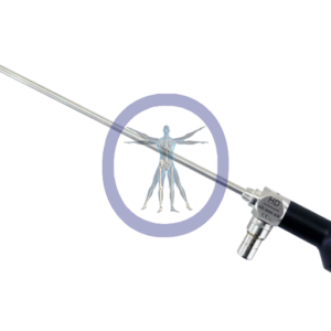 Arthrex-AR-3000AW 4.0 mm 0º Autoclavable WA HD Arthroscope with a background graphic of a small human figure, depicting a circulatory system, isolated on a white background.
