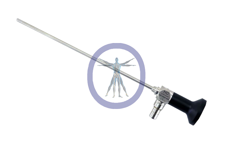 Arthrex-AR-3000AW 4.0 mm 0º Autoclavable WA HD Arthroscope with a background graphic of a small human figure, depicting a circulatory system, isolated on a white background.