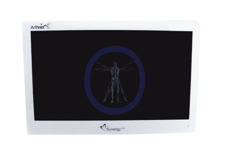 A medical imaging display showing a digital x-ray of a human body on an Arthrex-AR-3250-2604 26″ Synergy LED Display by airhex.