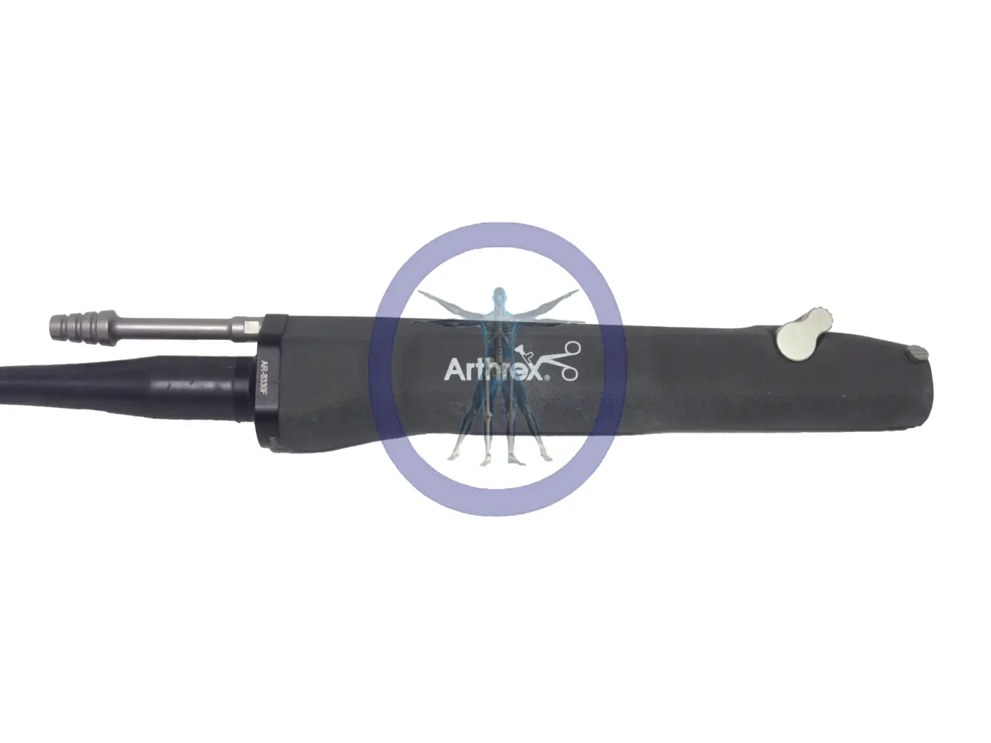 Black medical cable with Arthrex AR-8330F Shaver logo, isolated on a white background.