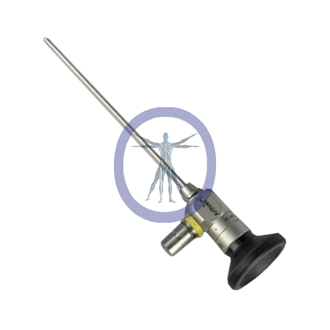 Arthrex-IR3070 2.4 mm 70° Hopkins II Autoclavable Arthroscope, Eyepiece with a prohibited symbol over a human figure, suggesting a caution or restriction, isolated on a white background.