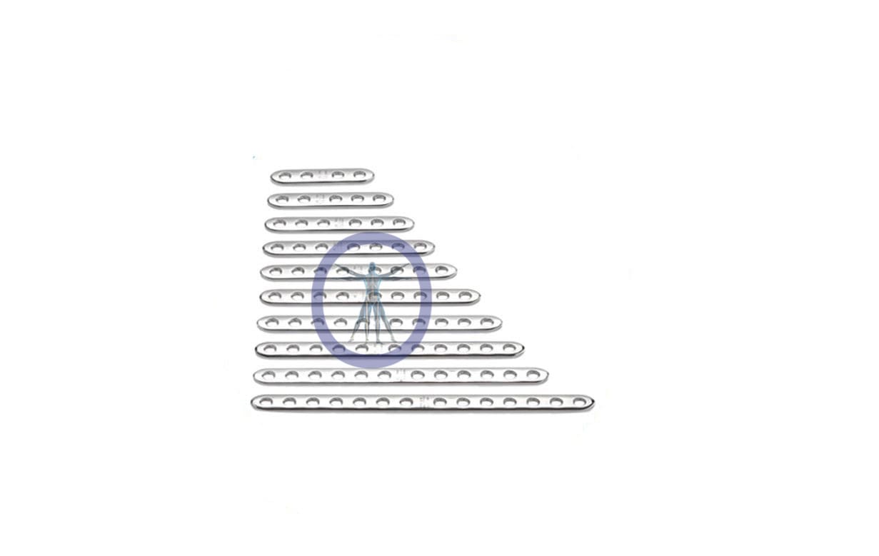 Surgical plates of various sizes.