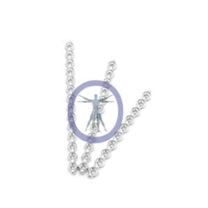 Silver chain links on white background.