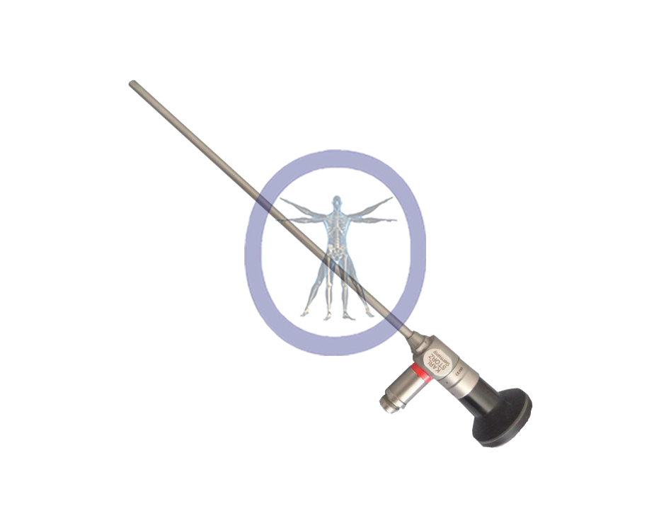 Medical Storz-7230BA Forward-Oblique Telescope 30° with a prohibition sign over an illustration of a person, implying a ban or restriction, isolated on a white background.