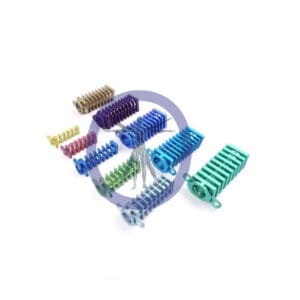 Colorful metal bars on white background.