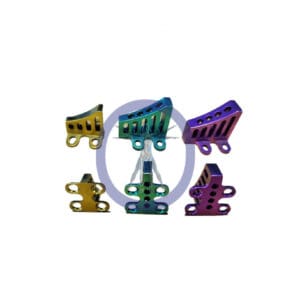 Set of colorful surgical plates.