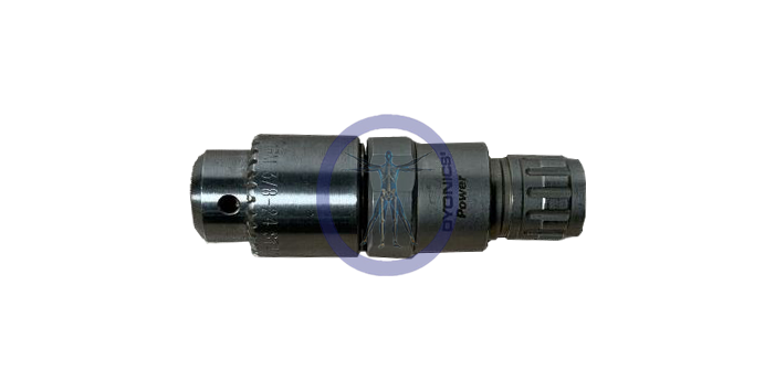 A black and silver Smith & Nephew/Dyonics Power 7205794 1/4" Jacobs Chuck Attachment with the text "drown ss" on it, against a light grey background.