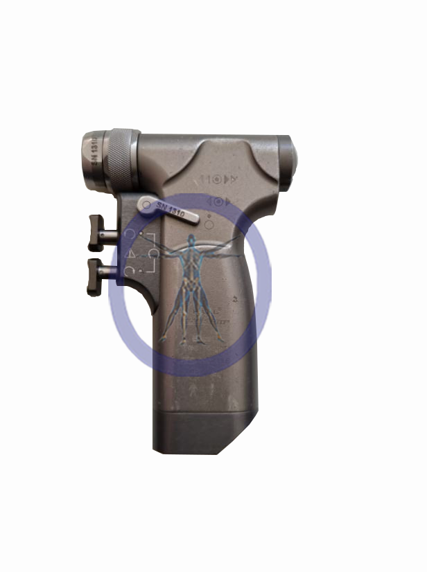 Image of a Hall Power Pro PRO2200E Electric Dual Trigger Modular Handpiece grip surrounded by a translucent blue circle highlighting a biological neural network illustration inside it.