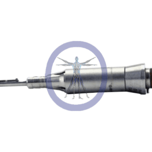 Dental handpiece with a straight shank.