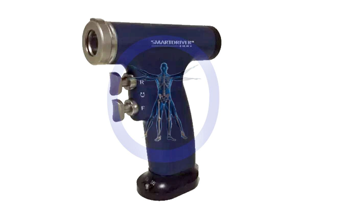 SmartDriver surgical tool with blue handle.
