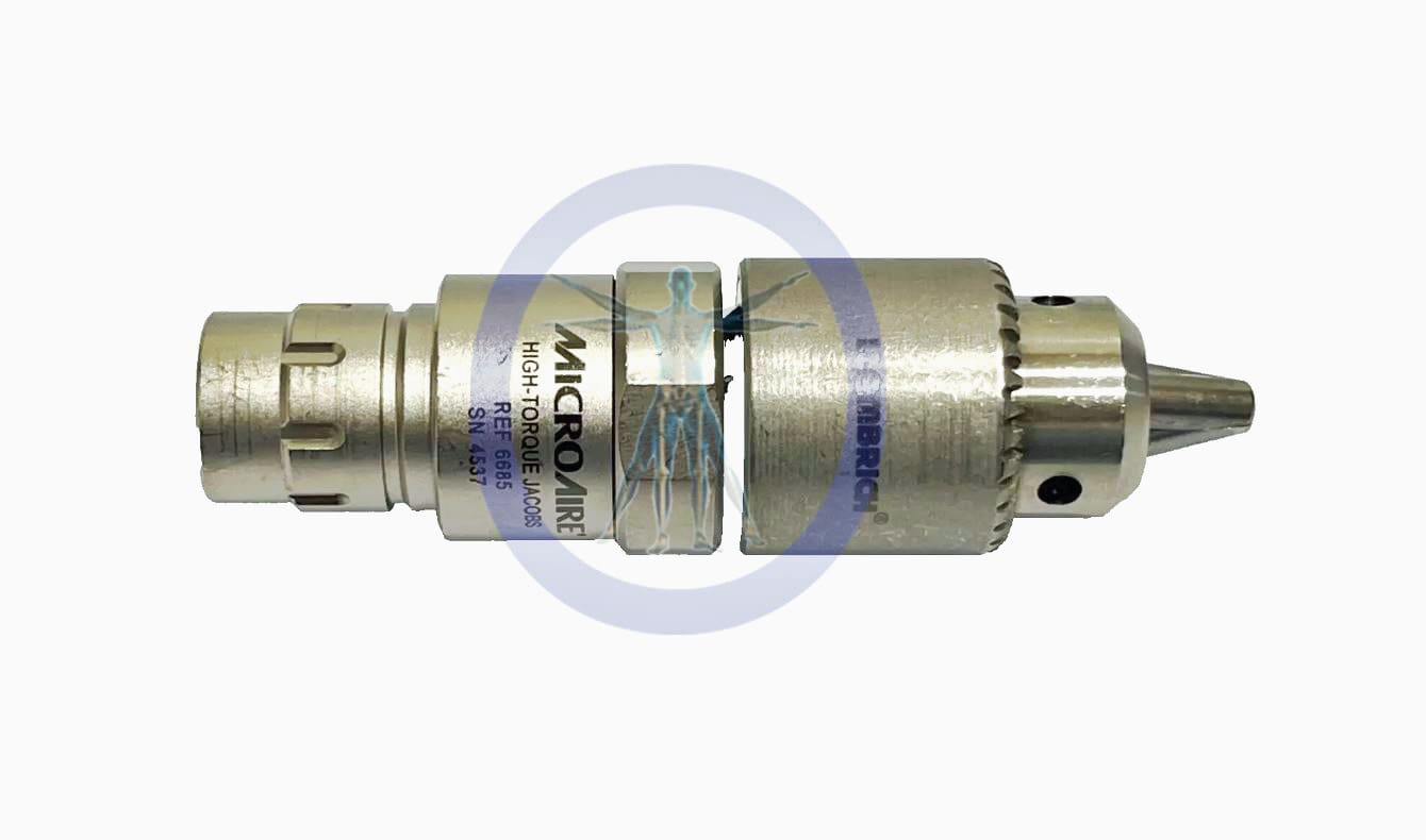 Silver Microaire high-torque Jacobs chuck.