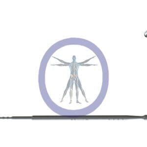 Ball-tipped probe touching a human figure.