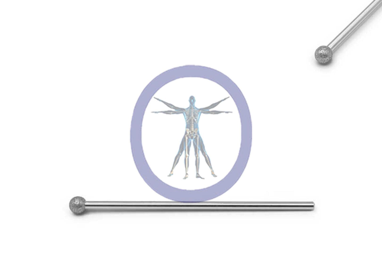 Slide control with a Round Bur 4.0 MM Diamond Long Straight Shaft – OSSH-264 illustration inside a purple circle at the top, isolated on a white background.