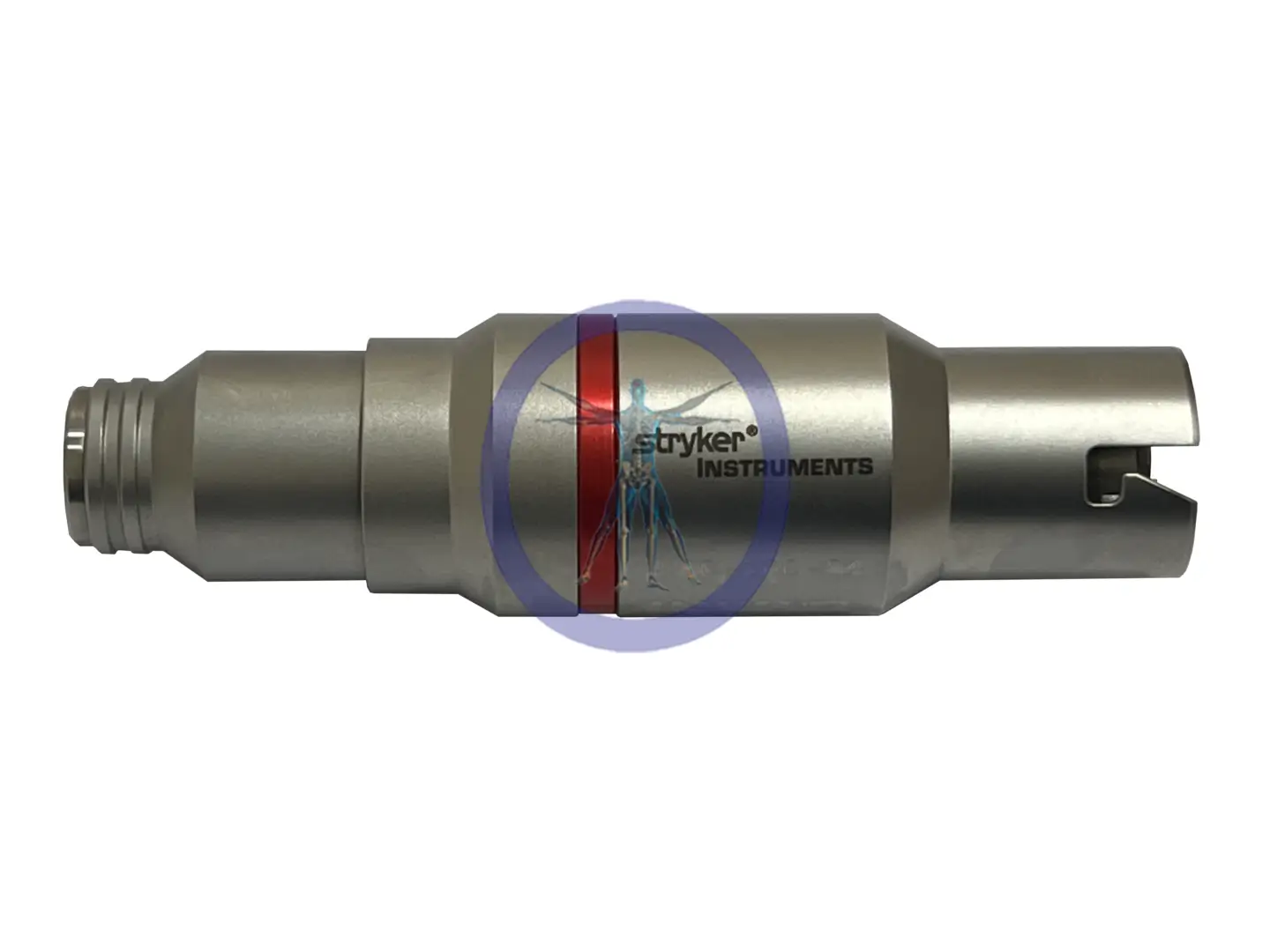A Stryker 4100-260 Trinkle Reamer Attachment with a cylindrical metallic body, featuring the brand logo and text in the center, isolated on a white background.