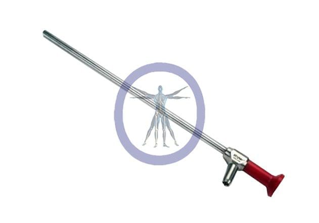 A surgical instrument with a camera on the end.